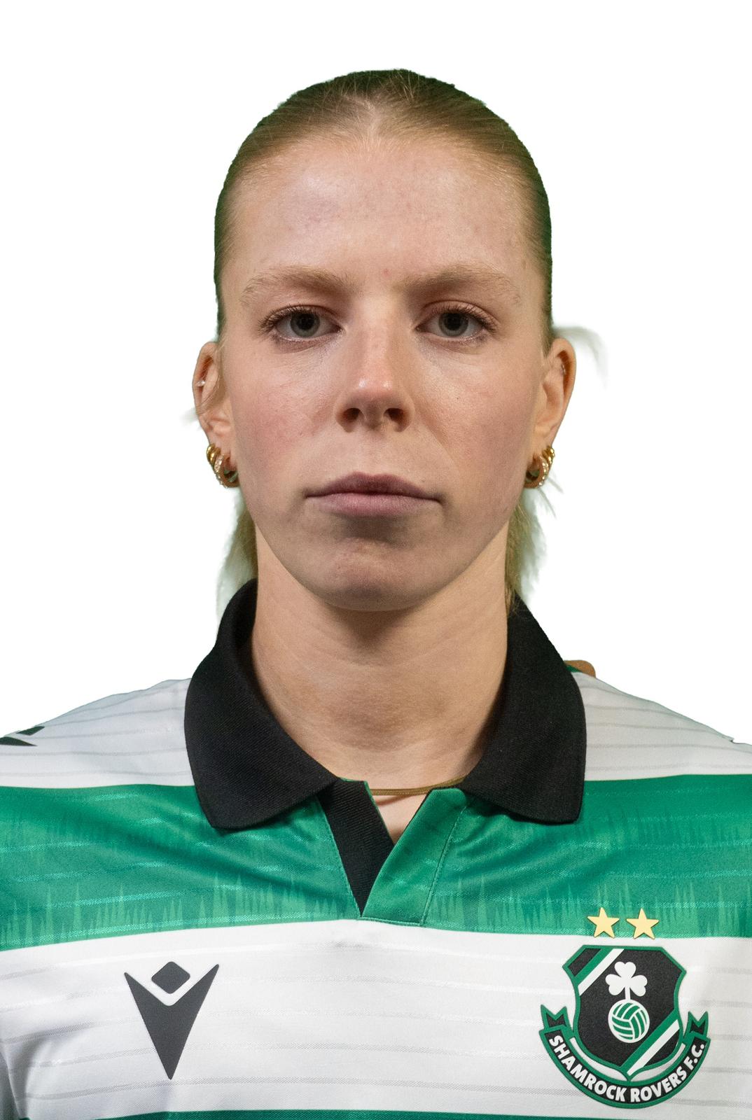 Keelin Comiskey in Shamrock Rovers jersey, football player portrait.