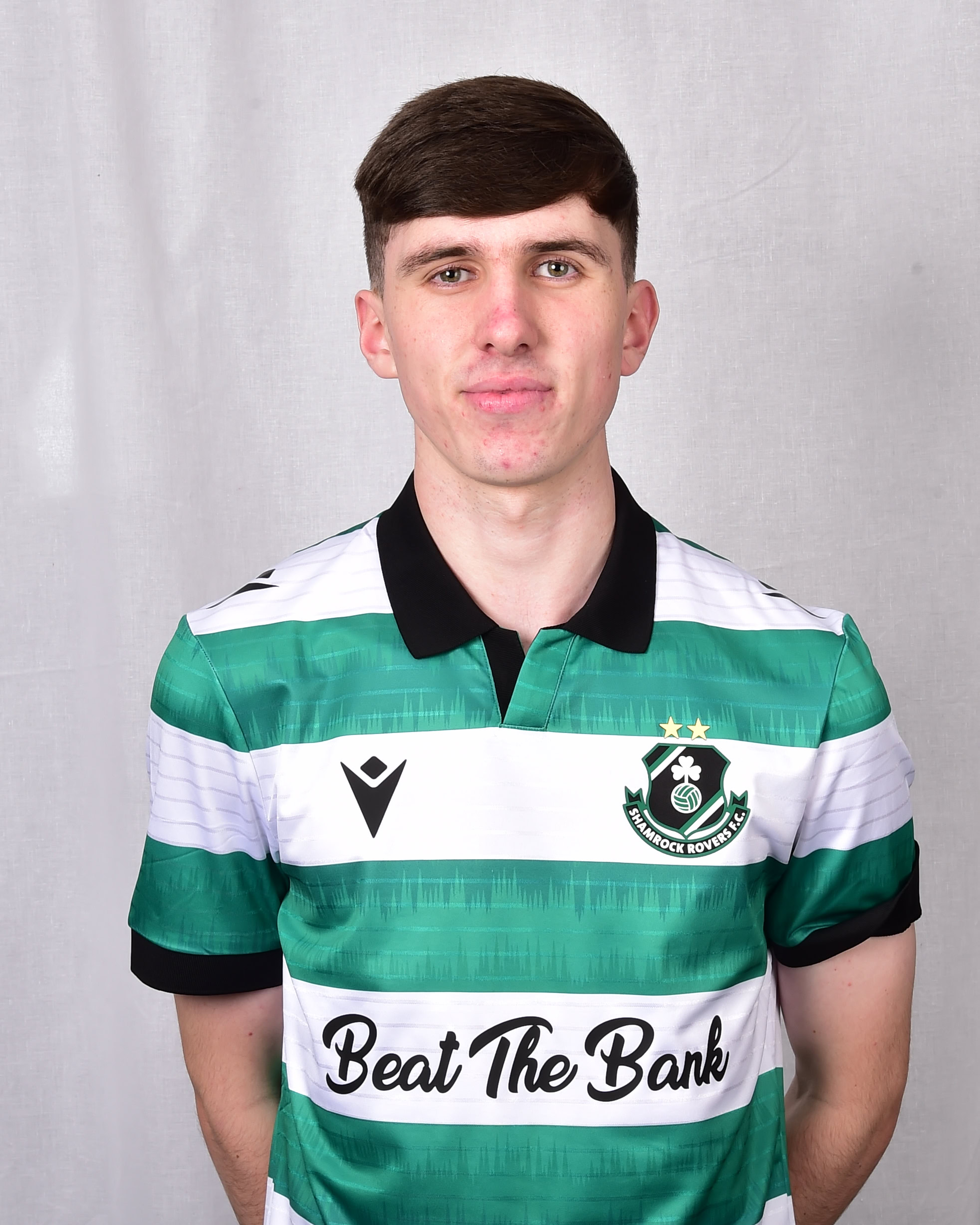 Tadhg Prizeman in Shamrock Rovers jersey, football club player profile.