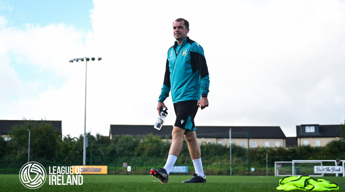 Shamrock Rovers football player on the field, Irish soccer team, sports, training, League of Ireland.