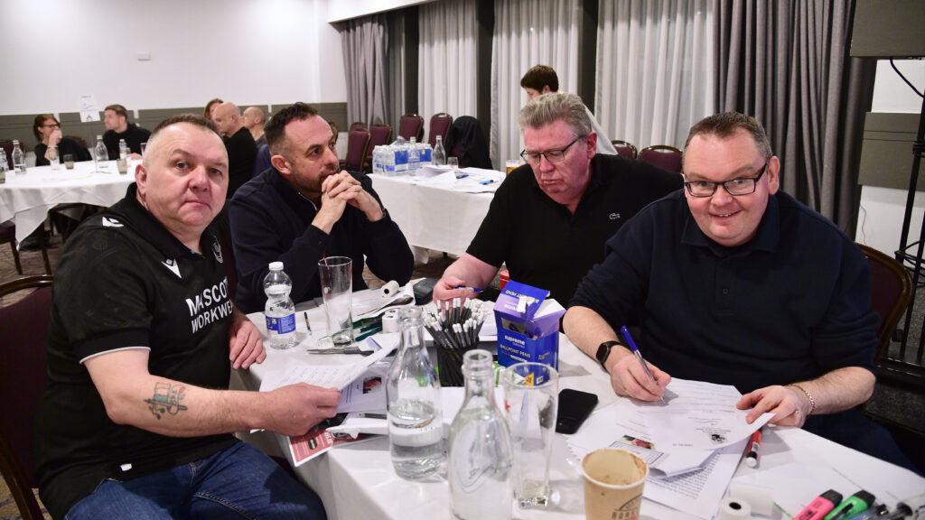 General view of Shamrock Rovers supporters at a team event or meeting.