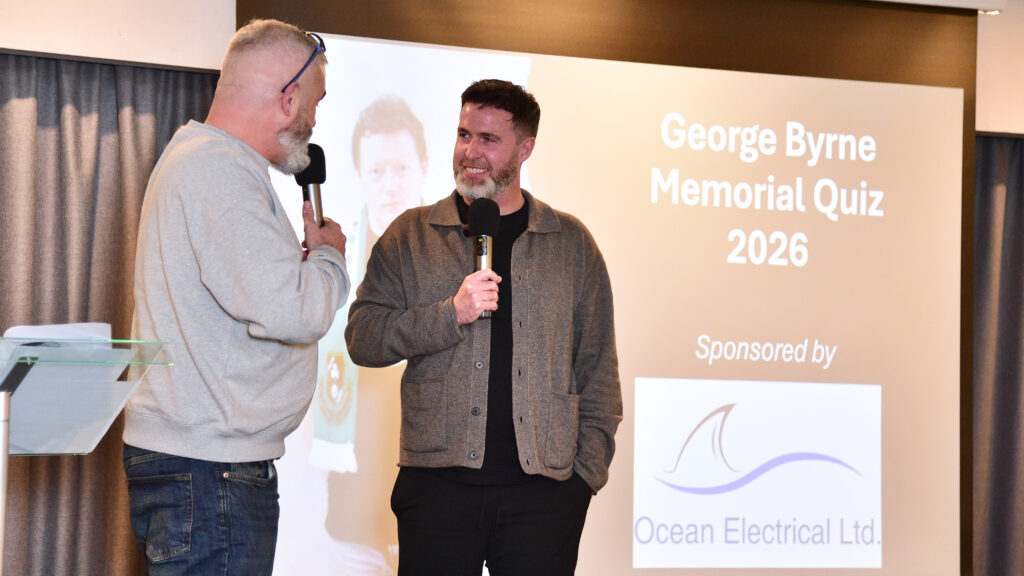Celebrating Shamrock Rovers success at the George Byrne Memorial Quiz 2026.