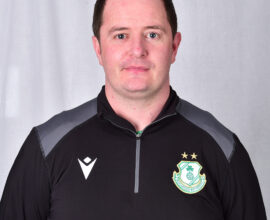 Dale Fitzsimons in Shamrock Rovers training kit, showcasing team logo and sportswear.