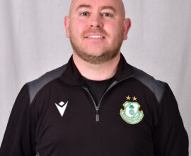 Barry Slattery in Shamrock Rovers kit, smiling, portrait.