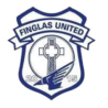 Finglas United crest featuring a football and shield design, 2015.