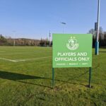 Sign on the Shamrock Rovers football pitch for players and officials only.