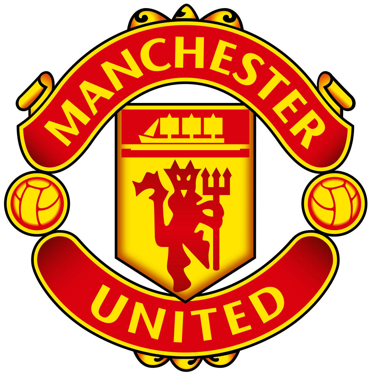 Manchester United team crest featuring the iconic red devil and shield.