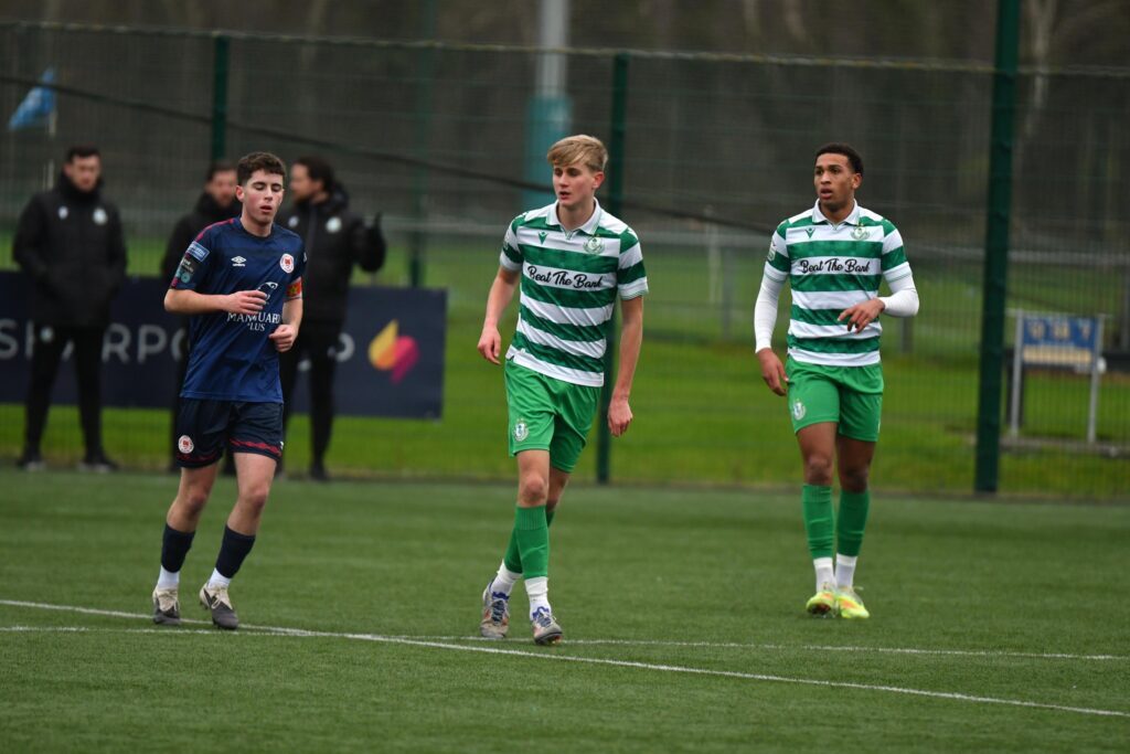 Shamrock Rovers youth players walking during training session at the club's facility.