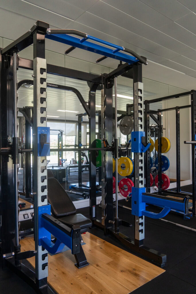 Shamrock Rovers women's training facility at TU Dublin Tallaght Campus gym equipment.