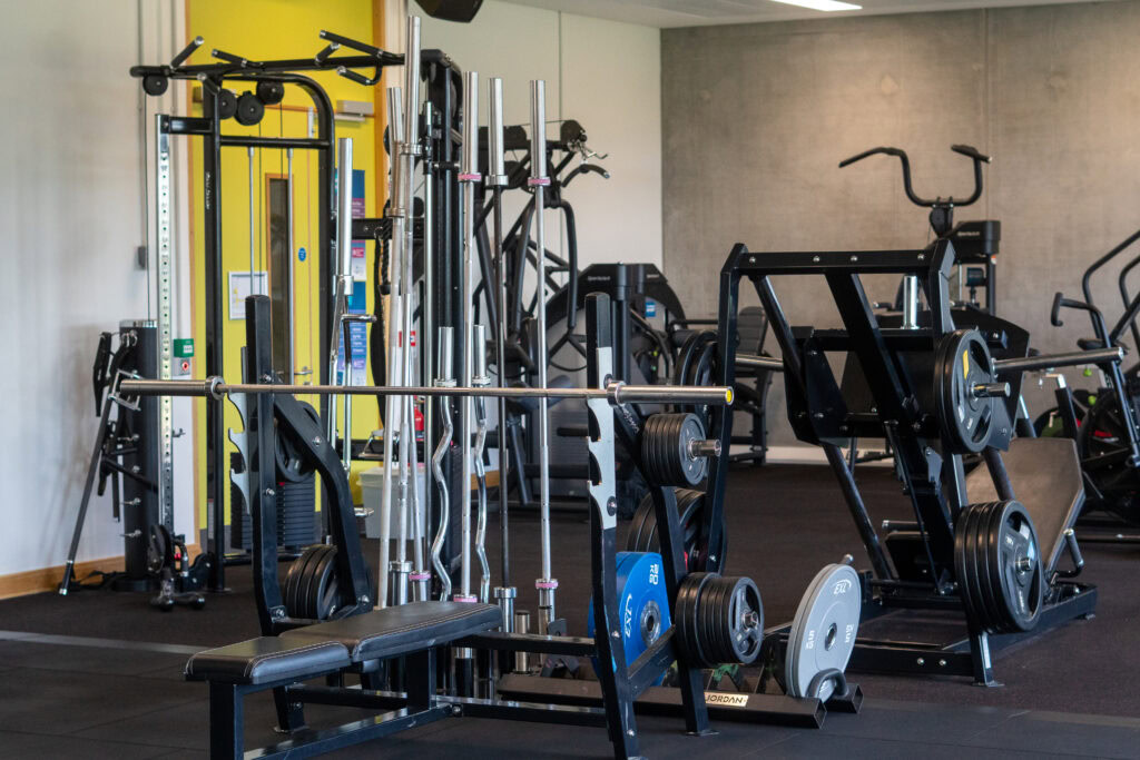 Shamrock Rovers women's training facility gym equipment at TU Dublin Tallaght Campus.