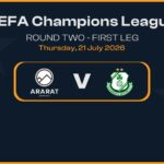 Shamrock Rovers logo during UEFA Champions League match against Ararat Armenia.