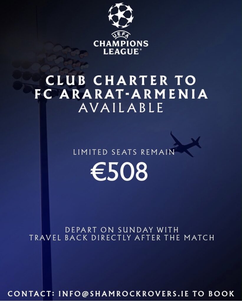 UEFA Champions League club charter to FC Ararat-Armenia available for €508.